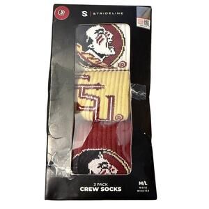 Florida State Seminoles Pack of 3 Premium Knit Crew Socks Size M/L